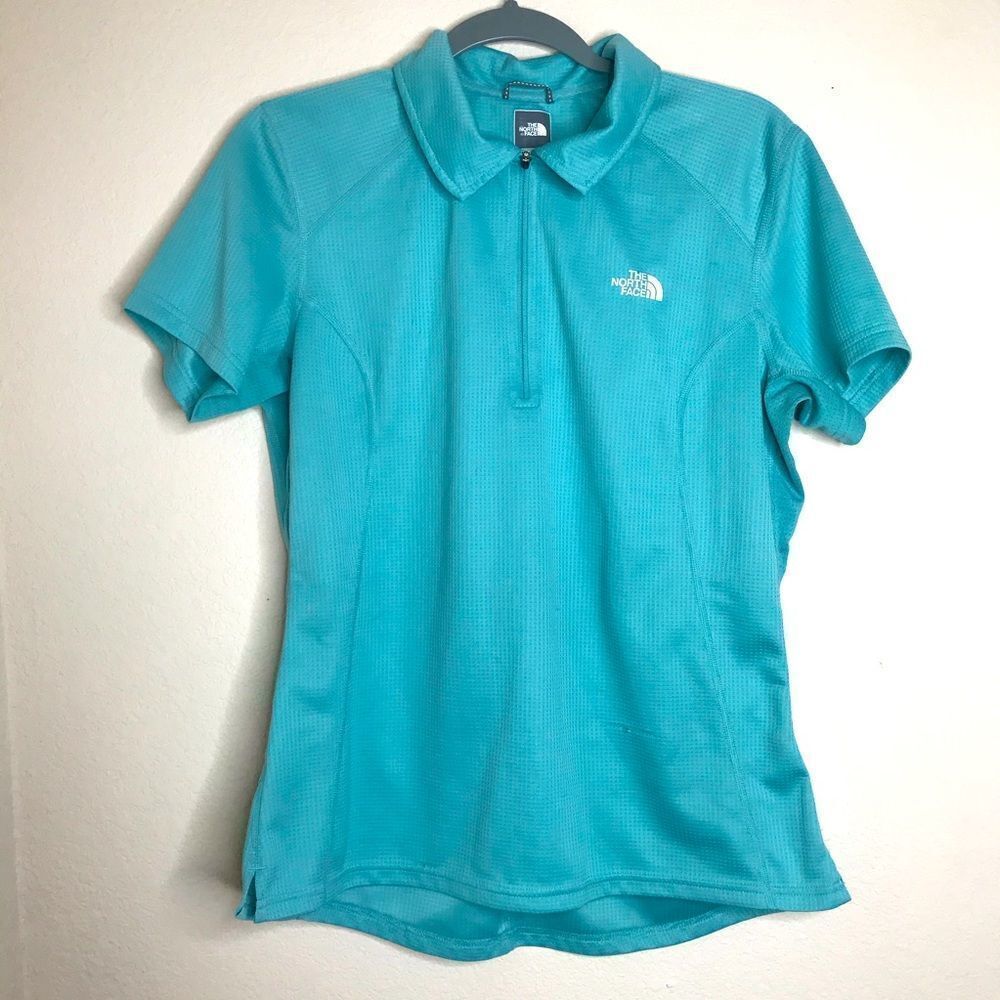 The north face teal outdoor polo